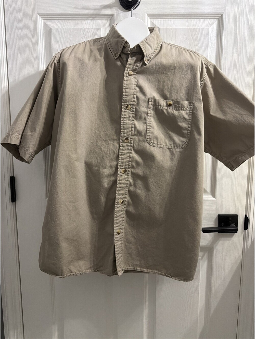 Men's Redhead Short Sleeve Button-Up Shirt Size Large Tan/khaki